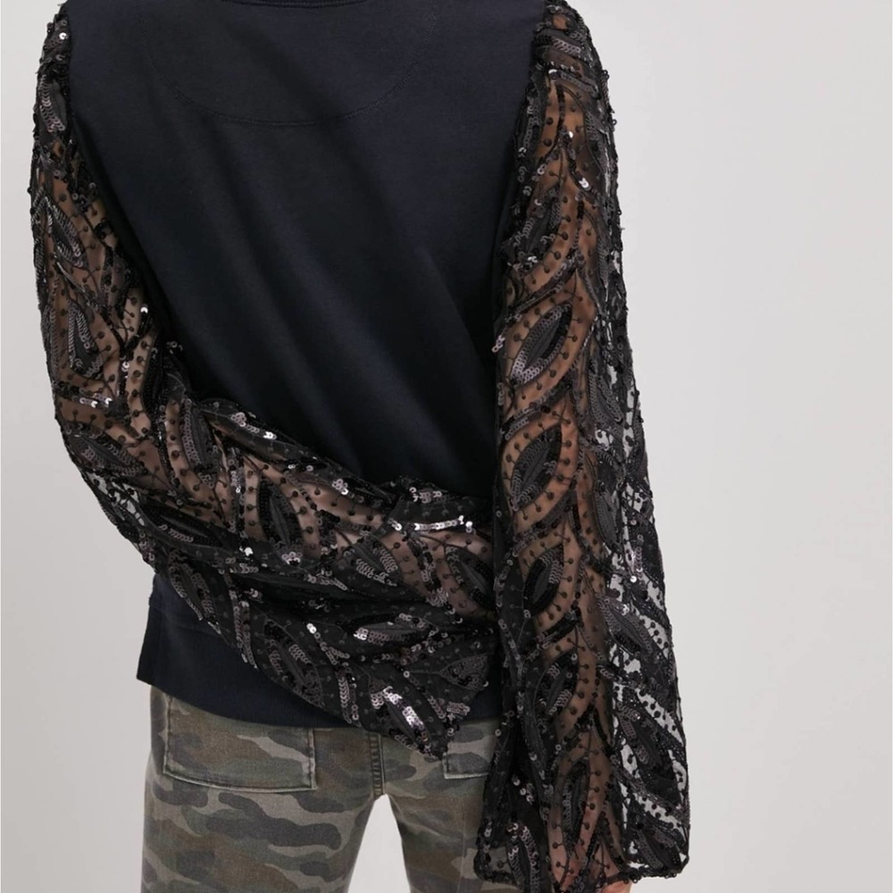 NWT | MAEVE | TASHA LACE SLEEVED SWEATSHIRT | SIZE XXS - Picture 3 of 14